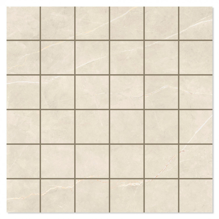 Marmor Mosaik Klinker Royal Beige Poleret 30x30 (5x5) cm-0